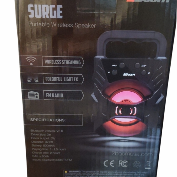 2Boom Surge Bluetooth speaker. - Picture 3 of 4